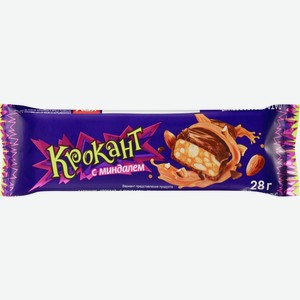 Батончик грильяжный KDV Крокант с миндалем глазур, Россия, 28 г