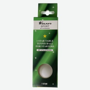 Набор мячей для настольного тенниса Welkin 1 Звезда, 3 шт