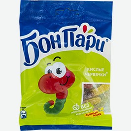 Мармелад Бон Пари, Кислые Червячки, Машинки, 75 Г