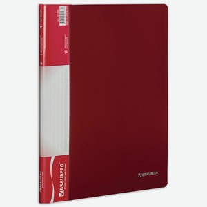 BRAUBERG Папка 10 вкладышей стандарт, Количество карманов: 10 шт. Формат: А4. Ширина корешка: 8 мм. Антибликовая фактура: да.