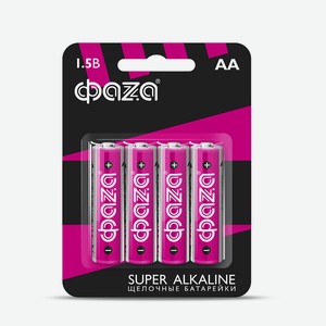 ФАZА Батарейки Щелочные Super Alkaline LR 6, BL-4, блистер 4 шт., 1 шт.