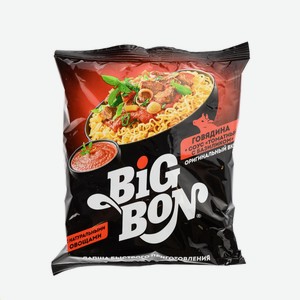 Лапша Б/п Биг Бон С Говядиной И Томатным Соусом С Базиликом 75г Брикет