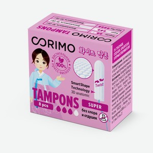 Тампоны гигиенические Corimo Super M 3 капли, 8 шт