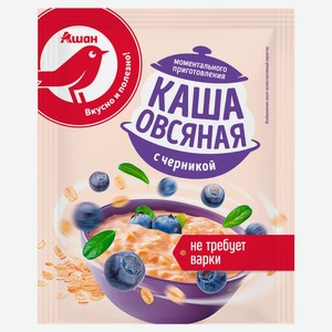 Каша овсяная АШАН Красная птица с черникой, 35 г