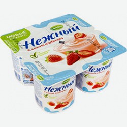 Йогуртный Продукт Кампина Нежный, Клубника, 1,2%, 100 Г