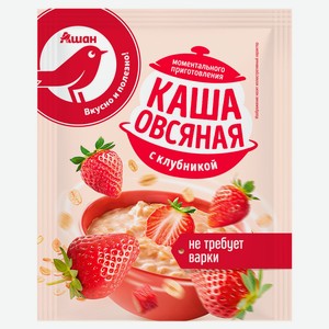 Каша овсяная АШАН Красная птица с клубникой, 35 г
