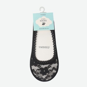 TWINKLE Кружевные следки TWINKLE, цвет: черный, форма 1, размер 36-39