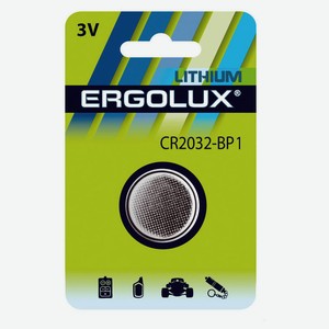 Батарейка литиевая Ergolux CR2032, 1 шт