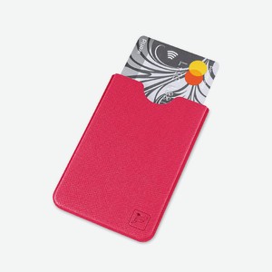 FLEXPOCKET Чехол из экокожи для пластиковой карты с её защитой от считывания, цвет: Ягодный