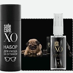 Набор для ухода за оптикой XO  мопсы в zip-пакете