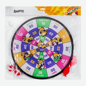 Дартс 2 мяча 2 дротика на липучках 30см в ассортименте