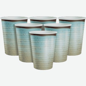 Набор стаканов голубая керамика 6 шт 0.832л