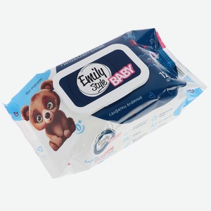 Влажные салфетки Emily Style ЛАЙТ ДЕТСКИЕ гипоаллергенные крышкой 0 120шт.