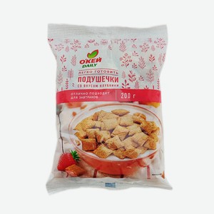 Сухой завтрак О КЕЙ DAILY подушечки со вкусом клубники 200г