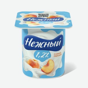 Йогурт Нежный С соком персика 1.2% 100 г