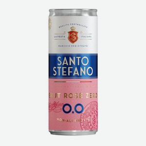 Напиток Santo Stefano Zero розовый игристый брют 0.5% 250мл