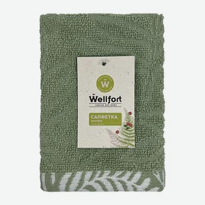 Махровая салфетка зеленая Fern Wellfort 30*30см