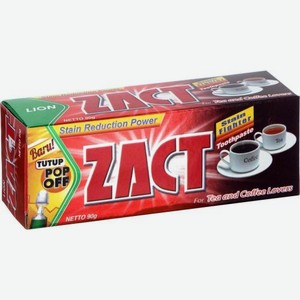 Зубная паста ZACT Отбеливающая для любителей чая и кофе 90г
