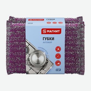 Губки для мытья посуды Магнит металлические 2шт