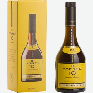Бренди TORRES Gran Reserva 10, 38%, п/у, 0.7л