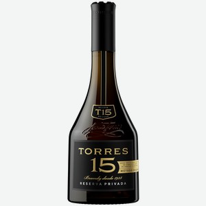 Бренди TORRES 15 Reserva Privada 40%, п/у, 0.7л