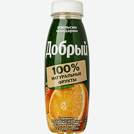 Напиток Сокосодержащий Добрый, Апельсин/мандарин, 0,3 Л