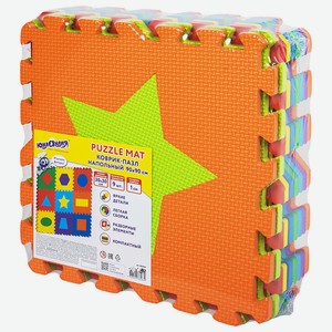 ЮНЛАНДИЯ Коврик-пазл напольный мягкий, Фигуры, 9 элементов