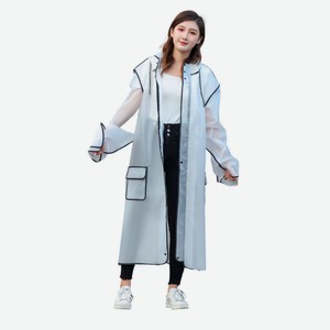 Плащ-дождевик женский с перчатками белый, one size