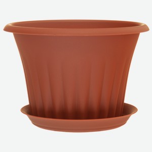 Кашпо Кэрол D140мм 0,75л с подставкой Терракотовый М 3154