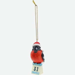 Полирезиновая подвеска Снегирь с календариком, 4*8см (собств
