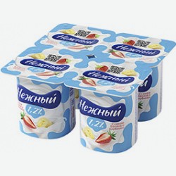 Йогуртный Продукт Кампина Нежный, Клубника, Клубника/банан, 1,2%, 100 Г