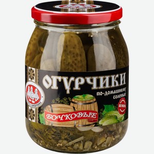 Огурцы СКАТЕРТЬ-САМОБРАНКА соленые по-домашнему бочковые с/б, Россия, 720 мл