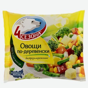 Смесь овощная 4 Сезона Овощи по-деревенски быстрозамороженная, 400 г