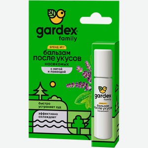 Бальзам роликовый GARDEX Family с мятой и лавандой, после укусов насекомых, 7мл