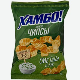 Чипсы Хамбо Лёгкие, Со Вкусом Сметаны И Лука, 40 Г
