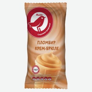 Мороженое Ашан пломбир Крем-брюле, 70 г