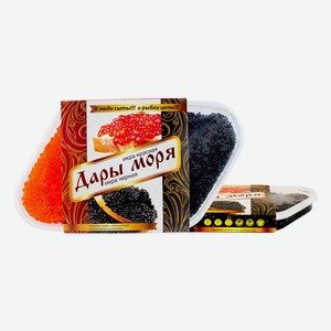 Икра из морских водорослей Дары моря красная и черная, двойная, 200 г