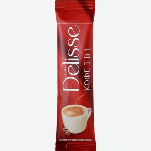 Напиток кофейный растворимый DELISSE 3в1 порошкообразный, 14г