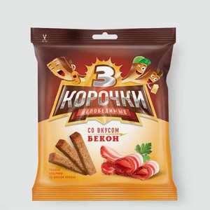Сухарики «3 Корочки» со вкусом бекона, 40 г