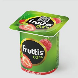 Йогурт 0,1% 0.1% «Fruttis» Легкий клубничный, 110 г