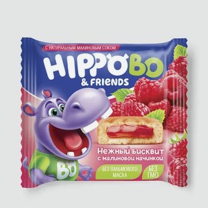 Бисквитное пирожное «HIPPOBO» с малиновой начинкой, 32 г