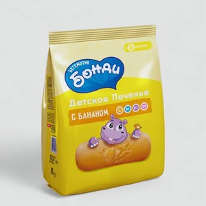 Детское печенье «Бегемотик Бонди» с бананом, 180 г