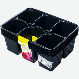 Мини-кассета Газонcity для рассады чёрная 6 ячеек, 10шт