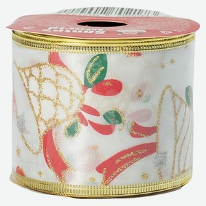 Декоративная лента для упаковки Santa s World 6,3 см 4,57 м