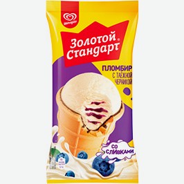 Пломбир Инмарко Золотой Стандарт, С Таёжной Черникой, 12%, 93 Г