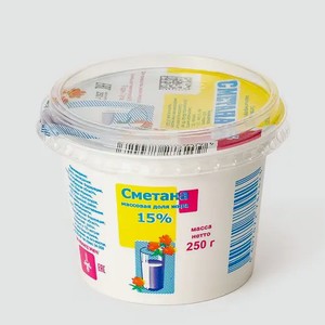 Сметана 15% «Ирмень», 250 г