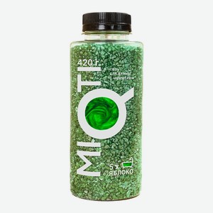 MIQTI Соль для ванн цветная, с шиммером, аромат Яблоко, 1 шт.; цвет зеленый; аромат Яблоко; 420 гр.