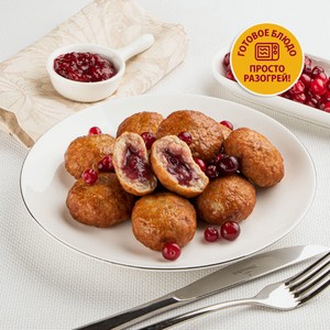 ПолуфабрикатыТМ У ПалычаМитболы с клюквой 385 г (просто разогрей)