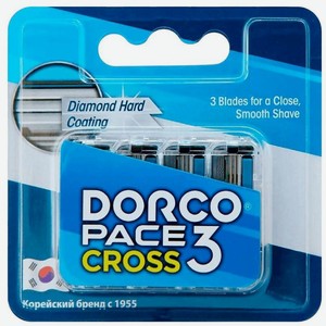 Сменные кассеты Dorco Pace 3 Cross с 3 лезвиями, 4шт