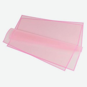 Пленка флористическая матовая с каймой розовая для цветов и подарков 58х58 см, 1 лист